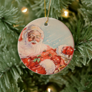 Santas Sleigh Ride Julgransprydnad Keramik