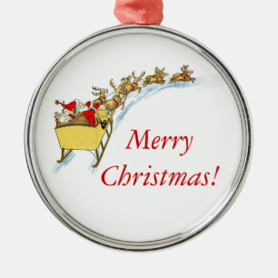 Santa's Sleigh Ride Julgransprydnad Metall