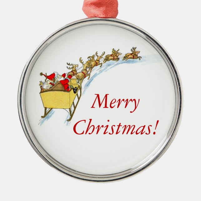 Santa's Sleigh Ride Julgransprydnad Metall (Framsidan)