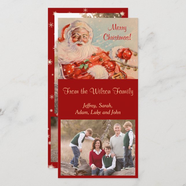 Santas Sleigh Ride Photocard Julkort (Fram/baksida)