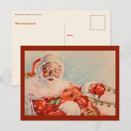 Santas Sleigh Ride Postcard Helg Vykort
