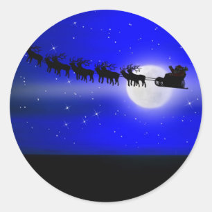 Santa's Sleigh Ride Runt Klistermärke