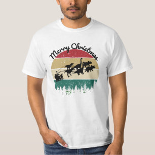 Santas Sleigh som dras upp av dinosaurs T Shirt
