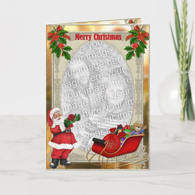 Santa's Sleigh - Template Tall Helgkort (Framsida)