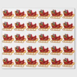 Santa's Sleigh White Wrapping Papper Presentpapper