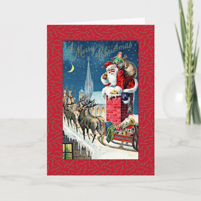 Santas Sleighritt Helgkort (Framsida)