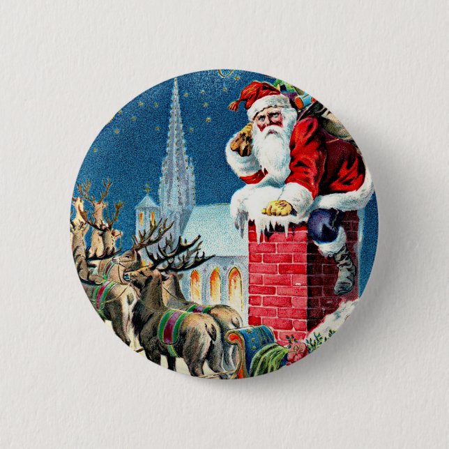 Santas Sleighritt Knapp (Framsida)