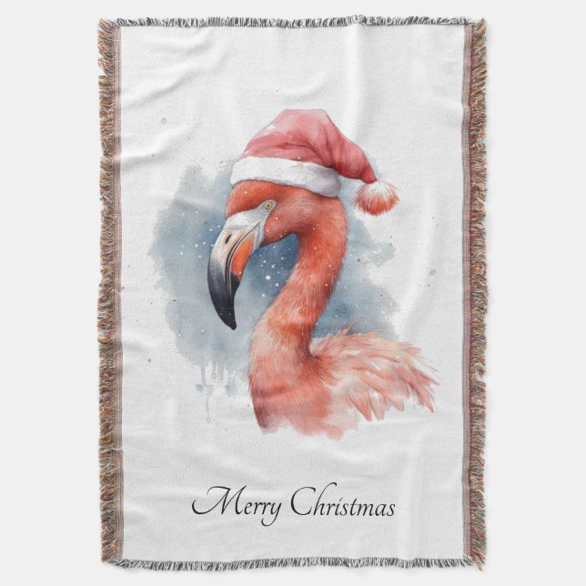 Santa's Snowbird Flamingo, anpassningsbar Filt (Framsidan Vertikal)