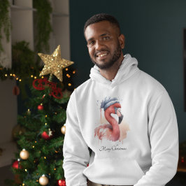 Santa's Snowbird Flamingo, anpassningsbar Hoodie