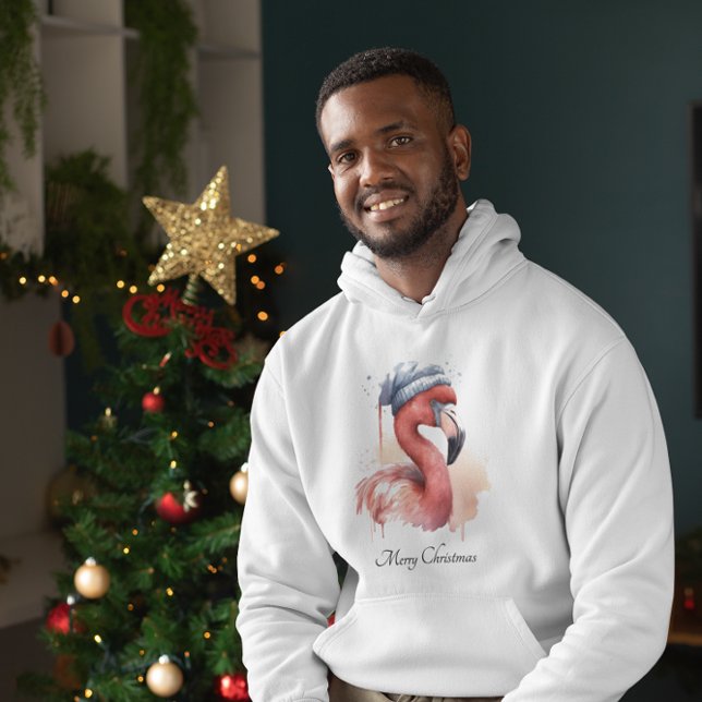 Santa's Snowbird Flamingo, anpassningsbar Hoodie (Skapare uppladdad)