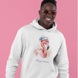 Santa's Snowbird Flamingo, anpassningsbar Hoodie