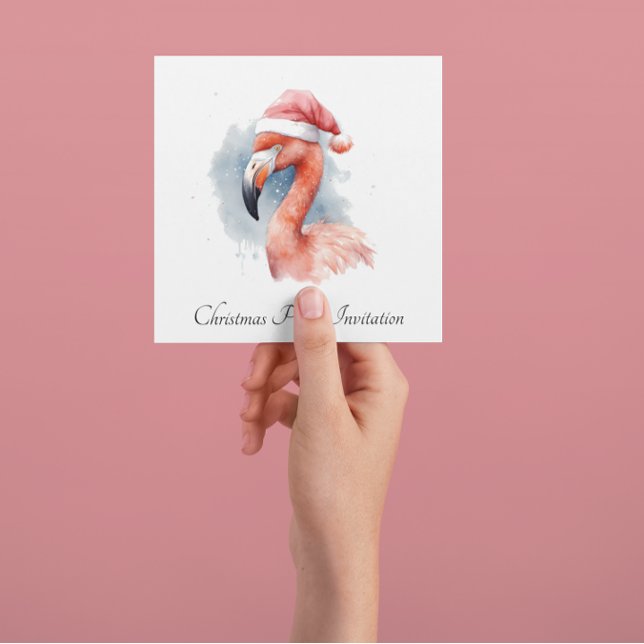 Santa's Snowbird Flamingo, anpassningsbar Inbjudningar (Skapare uppladdad)