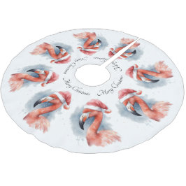 Santa's Snowbird Flamingo, anpassningsbar Julgransmatta Borstad Polyester