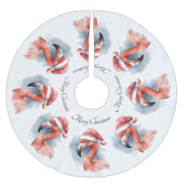 Santa's Snowbird Flamingo, anpassningsbar Julgransmatta Borstad Polyester
