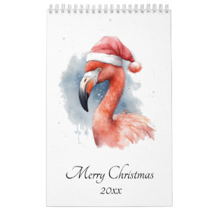 Santa's Snowbird Flamingo, anpassningsbar Kalender