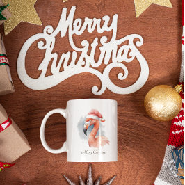 Santa's Snowbird Flamingo, anpassningsbar Mugg