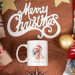Santa's Snowbird Flamingo, anpassningsbar Mugg