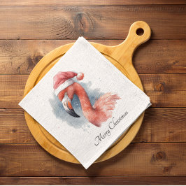 Santa's Snowbird Flamingo, anpassningsbar Pappersservett
