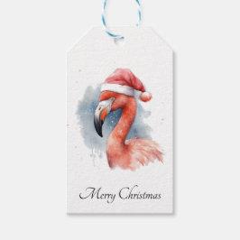 Santa's Snowbird Flamingo, anpassningsbar Presentetikett