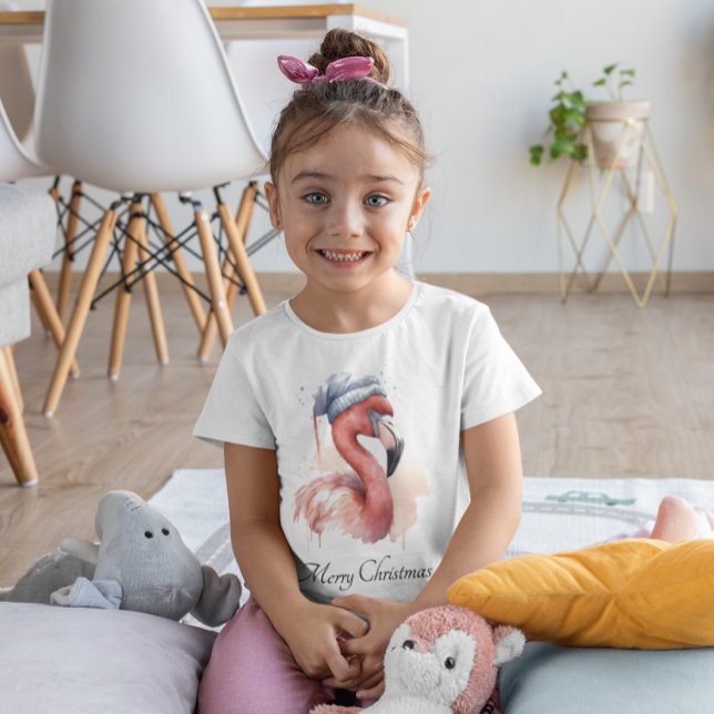 Santa's Snowbird Flamingo, anpassningsbar T Shirt (Skapare uppladdad)