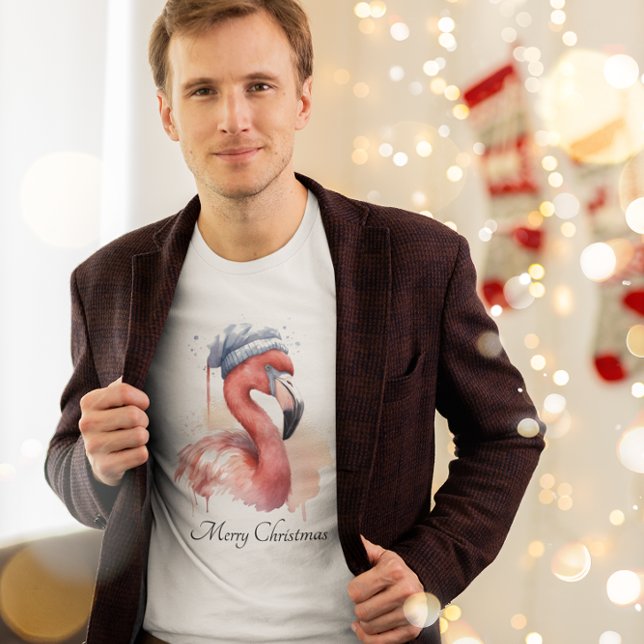 Santa's Snowbird Flamingo, anpassningsbar T Shirt (Skapare uppladdad)