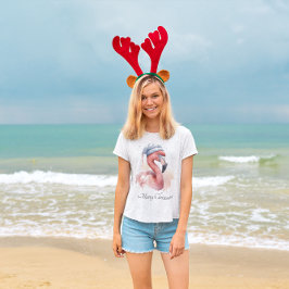 Santa's Snowbird Flamingo, anpassningsbar T Shirt