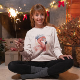 Santa's Snowbird Flamingo, anpassningsbar T Shirt