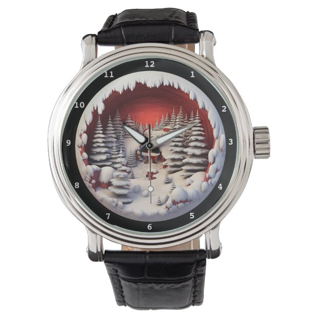 Santa's Snowy Forest Timepiece  Armbandsur (Framsida)