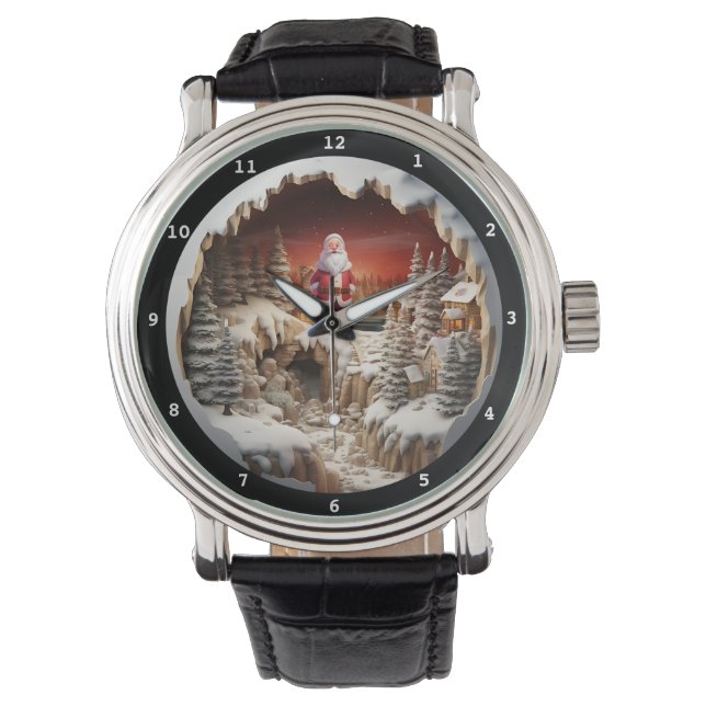 Santa's Snowy Village Christmas Timepiece Armbandsur (Framsida)