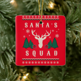 Santa's Squad Ugly jul Sweater Julgransprydnad Keramik