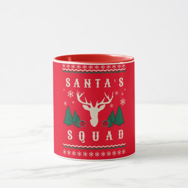 Santa's Squad Ugly jul Sweater Mugg (Center)