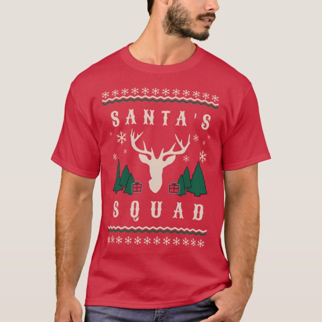 Santa's Squad Ugly jul Sweater T Shirt (Framsida)