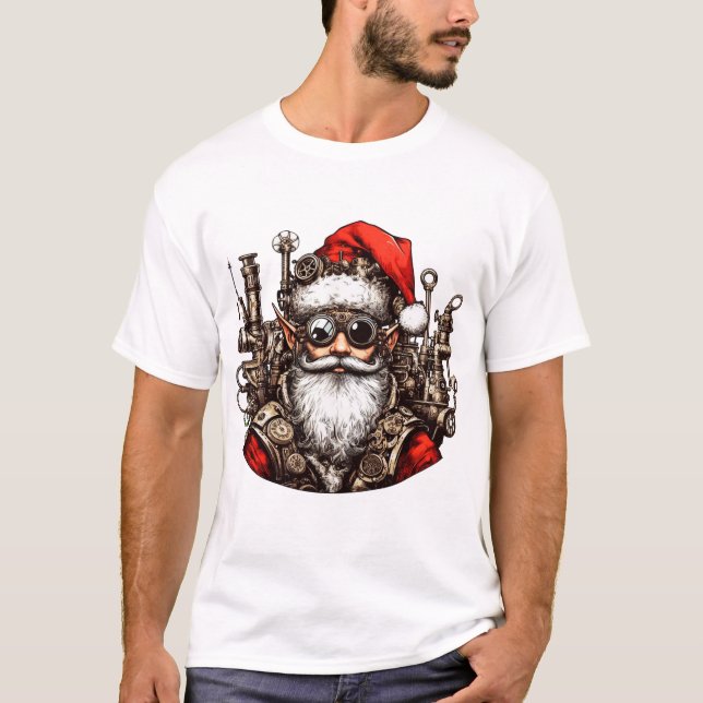 Santa's Steampunk Elf - Redot för handling! T Shirt (Framsida)
