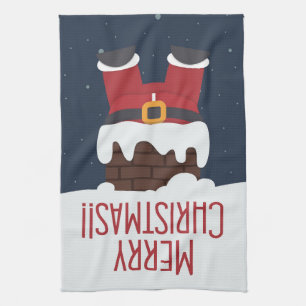 Santa's Stuck i Skorsten Kökshandduk