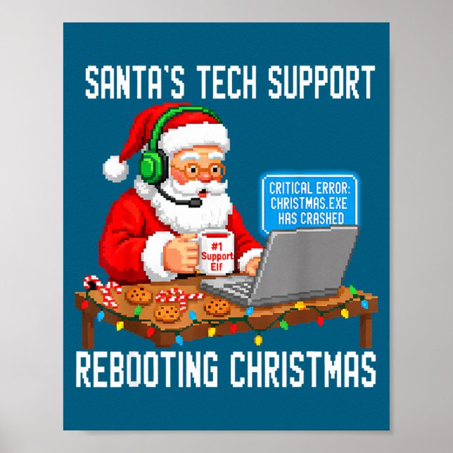 Santa's Support Tech Rebooting Vibes Poster (Framsidan)