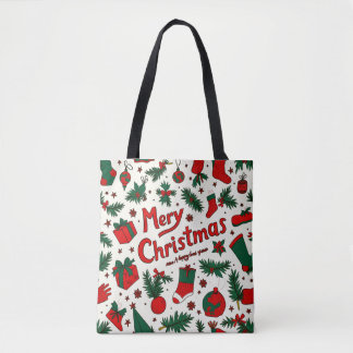 Santa's Surprise Christmas Gift Tote Bags Tygkasse