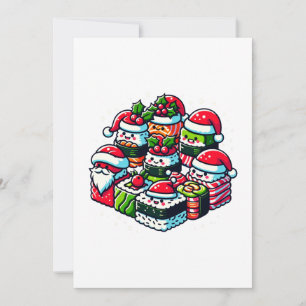 Santa's Sushi Delight - julkonst Julkort