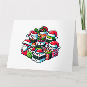 Santa's Sushi Delight - julkonst Kort