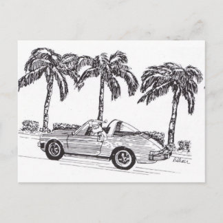 Santas tävlingbil helg vykort