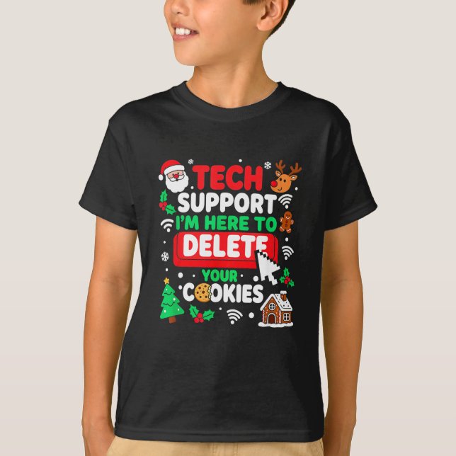 Santa's Tech Suprt Rebooting Christmas Computer Me T Shirt (Framsida)