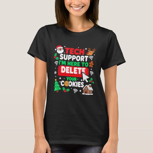 Santa's Tech Suprt Rebooting Christmas Computer Me T Shirt (Framsida)