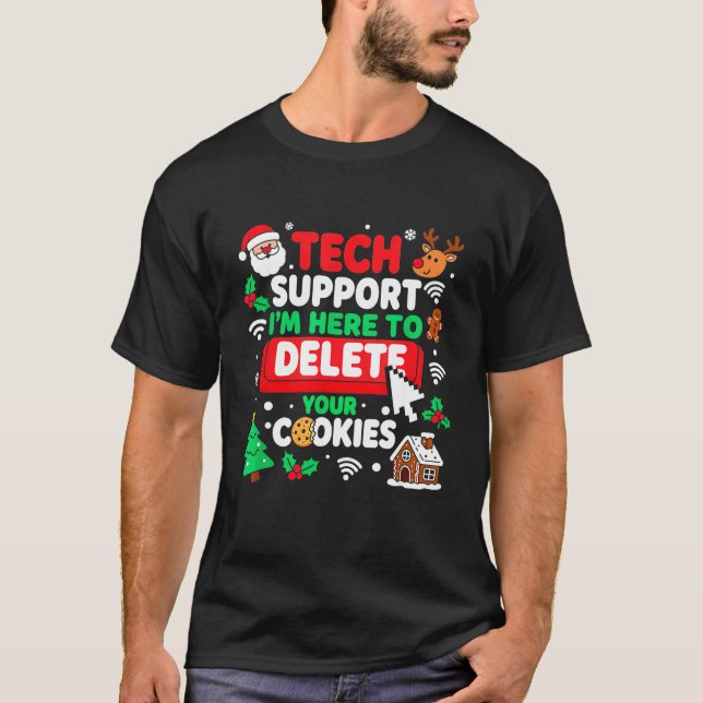 Santa's Tech Suprt Rebooting Christmas Computer Me T Shirt (Framsida)