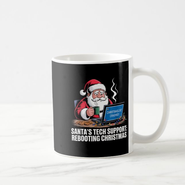 Santa's Tech Suprt_ Rebooting Christmas Funny  Kaffemugg (Höger)