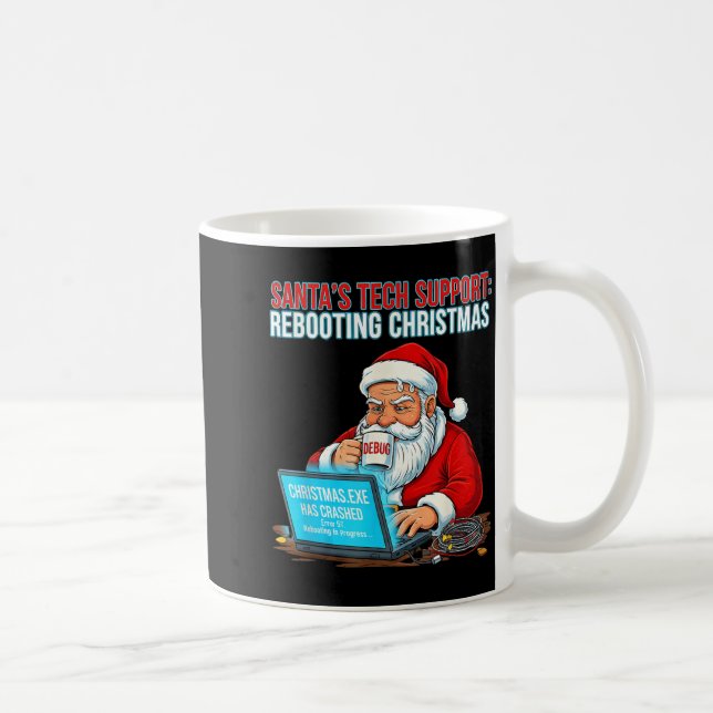 Santa's Tech Suprt_ Rebooting Christmas Funny  Kaffemugg (Höger)