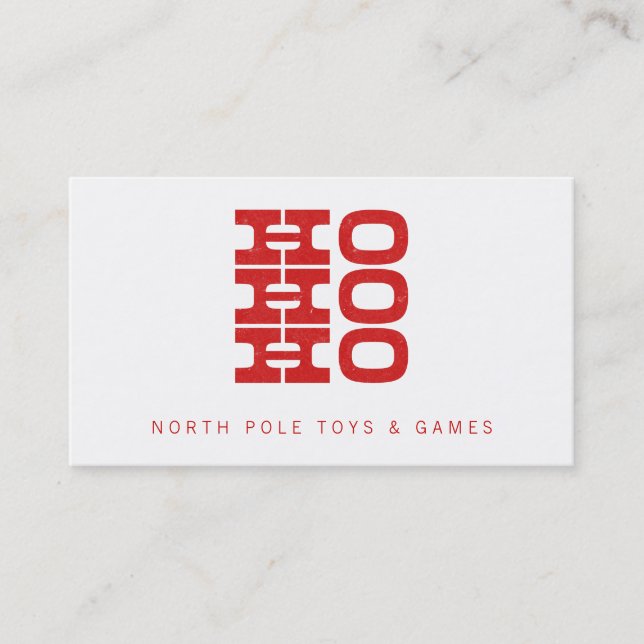 Santa's Telefonkort Ho Ho Ho (letterpress stil) (Framsida)