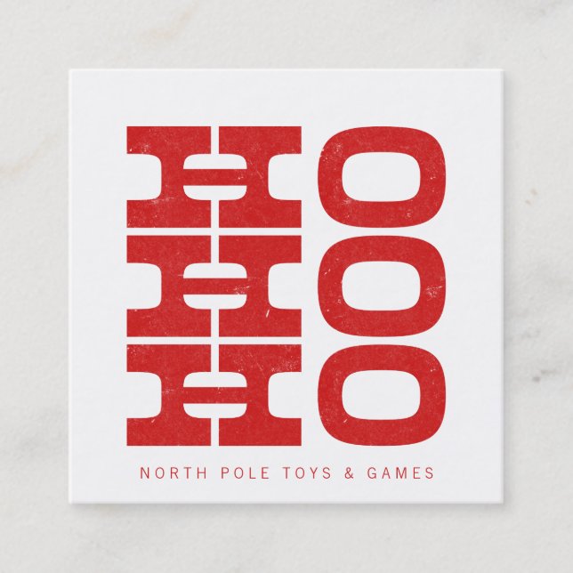 Santa's Telefonkort Ho Ho Ho (letterpress stil) (Framsida)