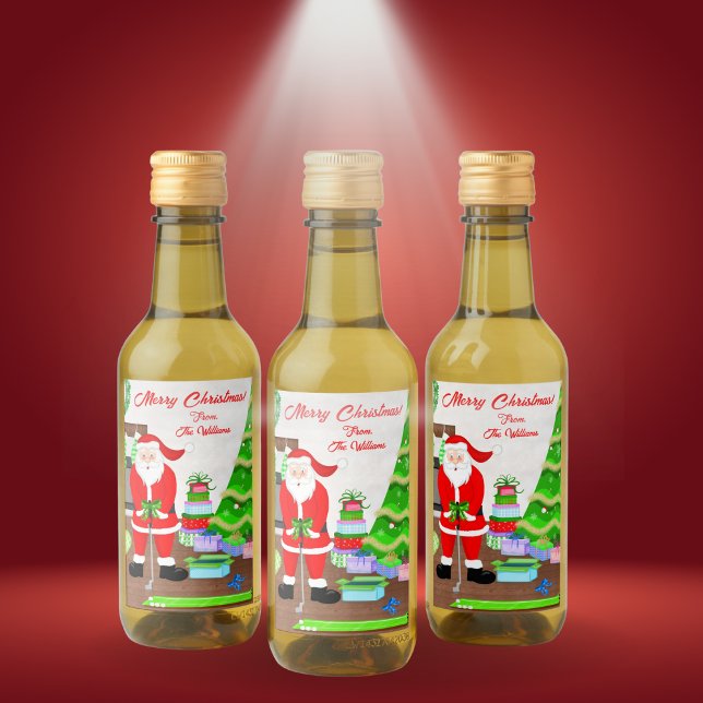 Santa's Tidigt Gift - en Hål-i-ett-jul Vinetikett (Festive Golf Cheers! Santa putts merriment, perfect gift for golf pals!)