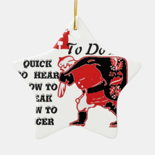 Santa's To-Do List Collection. Julgransprydnad Keramik (Framsidan)