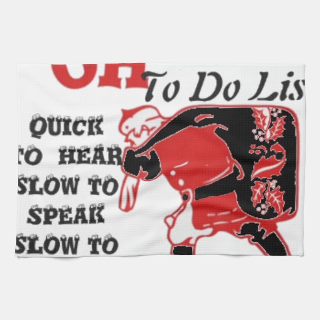 Santa's To-Do List Collection. Kökshandduk (Horisontell)