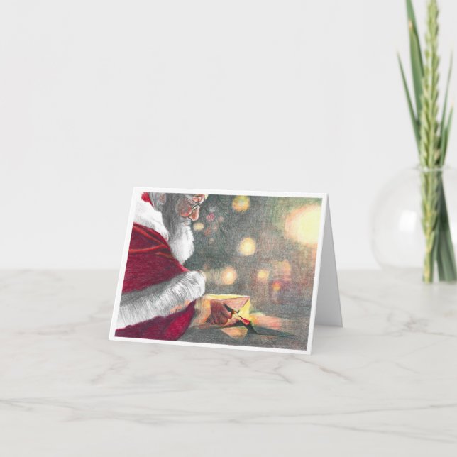 Santa's Touch, julkort, tomtförpackning Anteckningskort (Framsida)